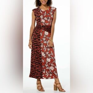 Brown Floral Maxi Dress Size XL  NWOT